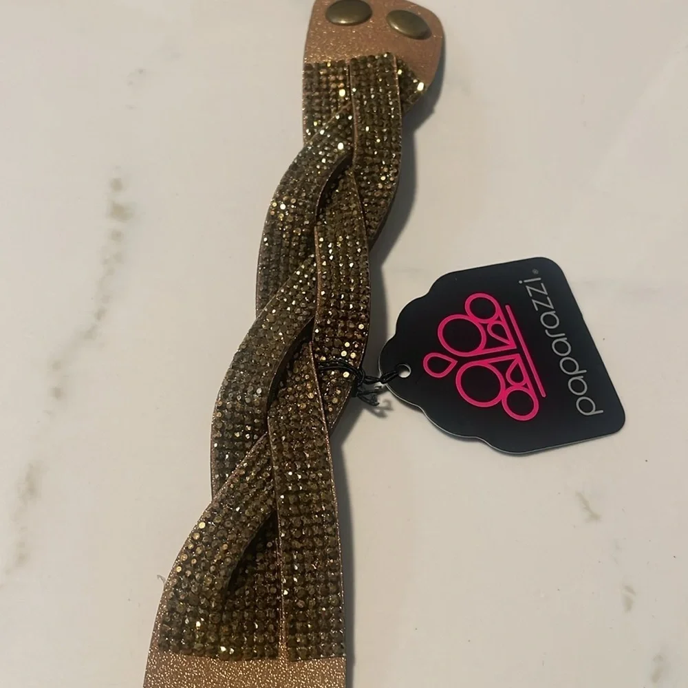 Paparazzi bracelet Bronze Gold Black‎ Wrap snap closure fashion jewelry New